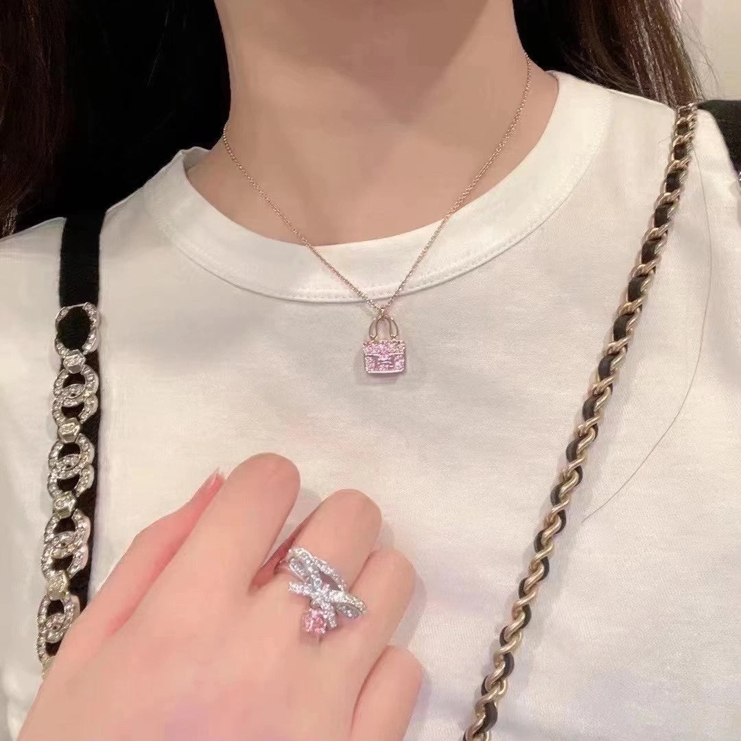 [✨Rose💎]CONSTANCE PEDANT PURPLE DIAMOND NECKLACE