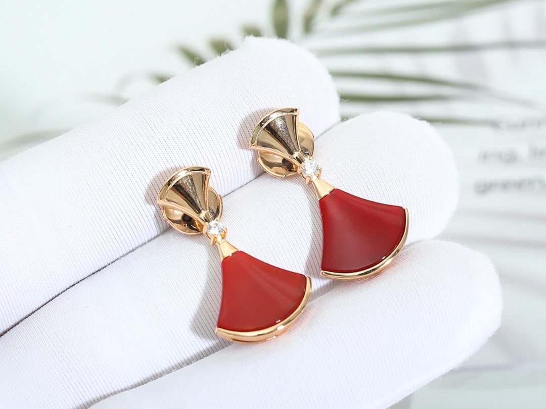 [✨Rose💎]DREAM Carnelian PINK GOLD EARRINGS