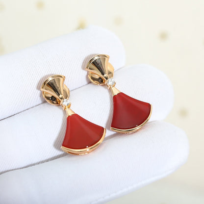 [✨Rose💎]DREAM Carnelian PINK GOLD EARRINGS