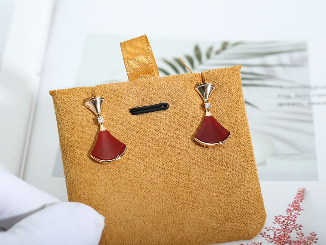 [✨Rose💎]DREAM Carnelian PINK GOLD EARRINGS