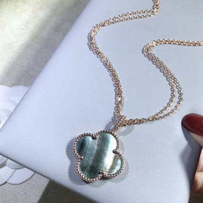 [✨Rose💎]CLOVER 25MM GOLD DARK MOP BIG CLOVER NECKLACE