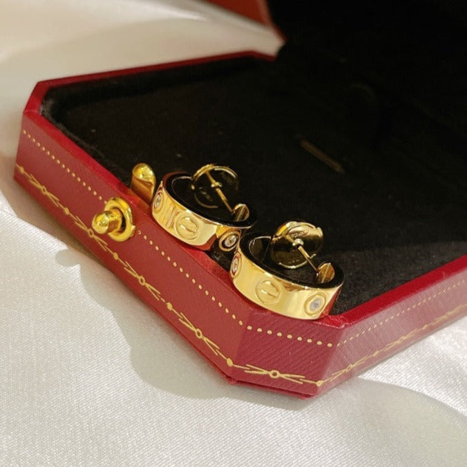 [✨Rose💎]LOVE EARRINGS 5.7MM 2 DIAMONDS