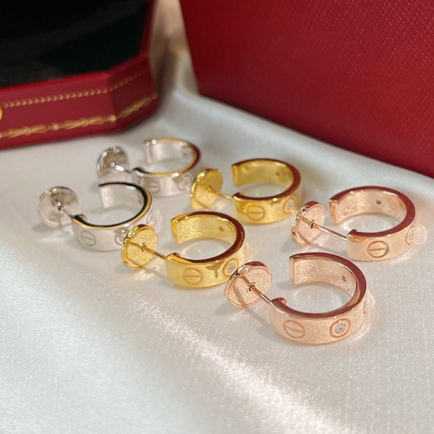 [✨Rose💎]LOVE EARRINGS 5.7MM 2 DIAMONDS