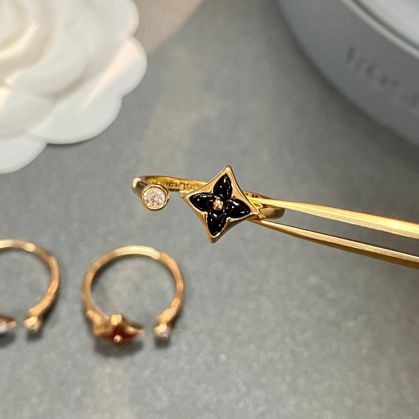 [✨Rose💎]✨Rose💎 1 DIAMOND OPEN RING