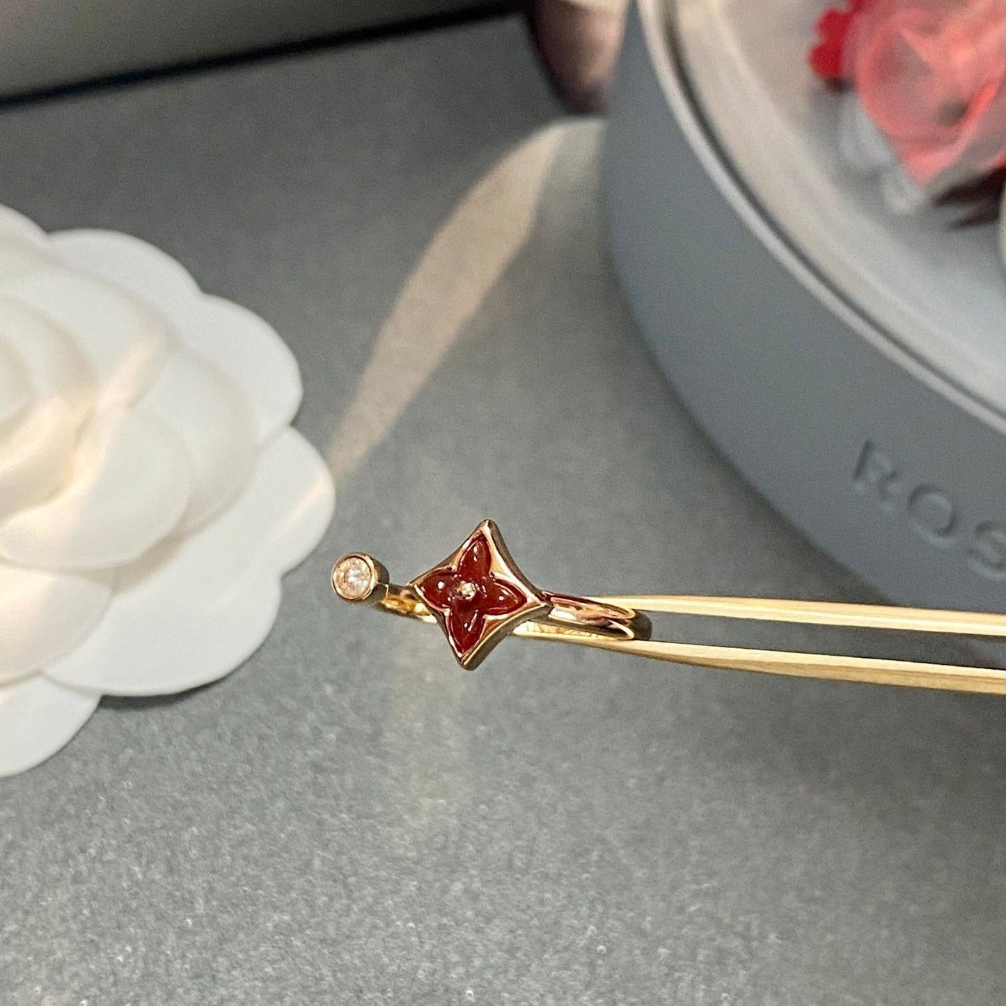 [✨Rose💎]STAR 1 DIAMOND OPEN RING