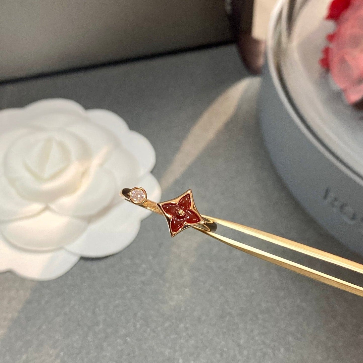 [✨Rose💎]STAR 1 DIAMOND OPEN RING