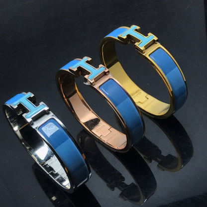 [✨Rose💎]H BRACELET BLUE RAINBOW CERAMIC