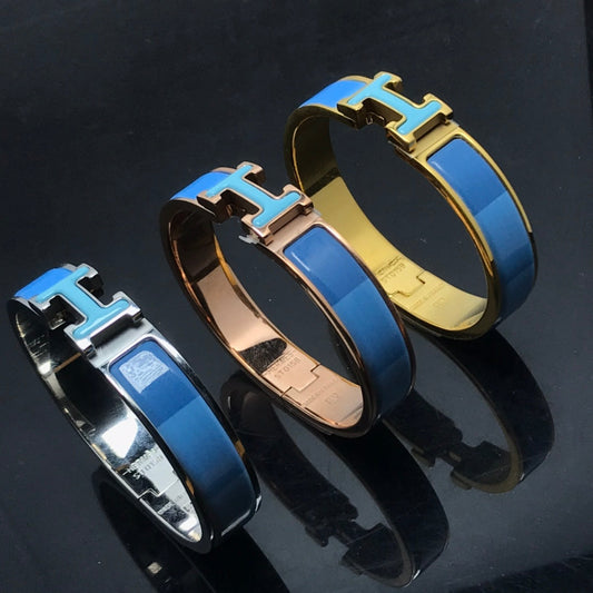 [✨Rose💎]H BRACELET BLUE RAINBOW CERAMIC