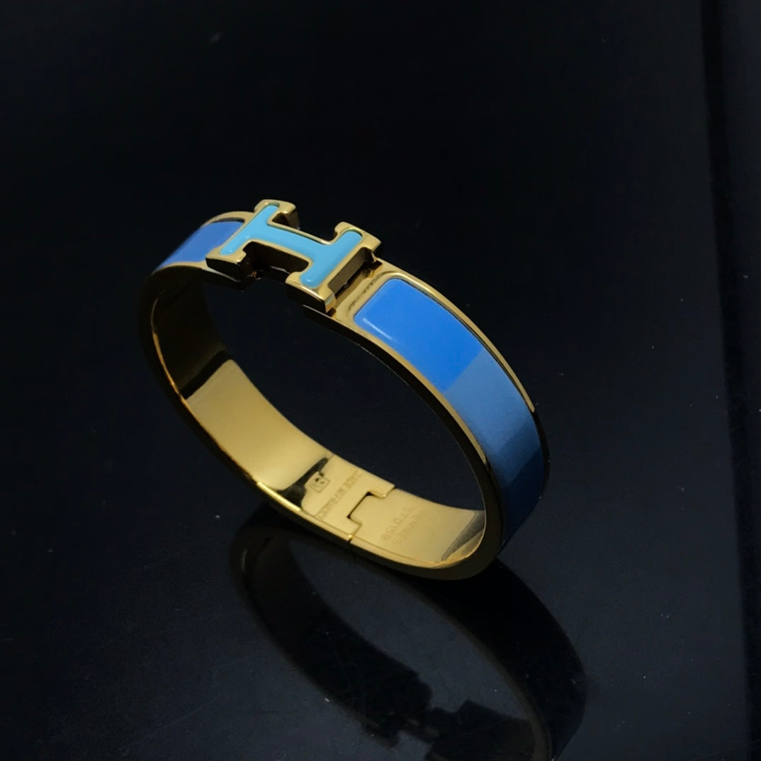 [✨Rose💎]H BRACELET BLUE RAINBOW CERAMIC