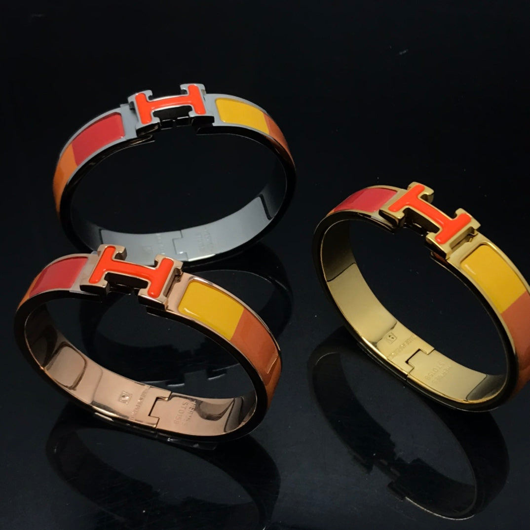 [✨Rose💎]H BRACELET ORANGE RAINBOW CERAMIC