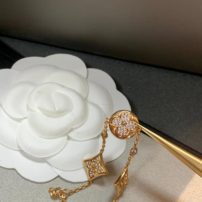 [✨Rose💎]✨Rose💎 AND SUN 4 MOTIFS GOLD DIAMONDS BRACELET