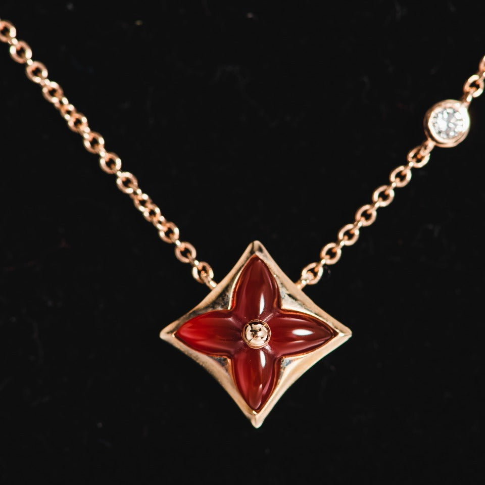 [✨Rose💎]✨Rose💎 NECKLACE PINK GOLD 1 DIAMOND