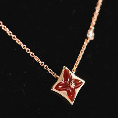 [✨Rose💎]✨Rose💎 NECKLACE PINK GOLD 1 DIAMOND
