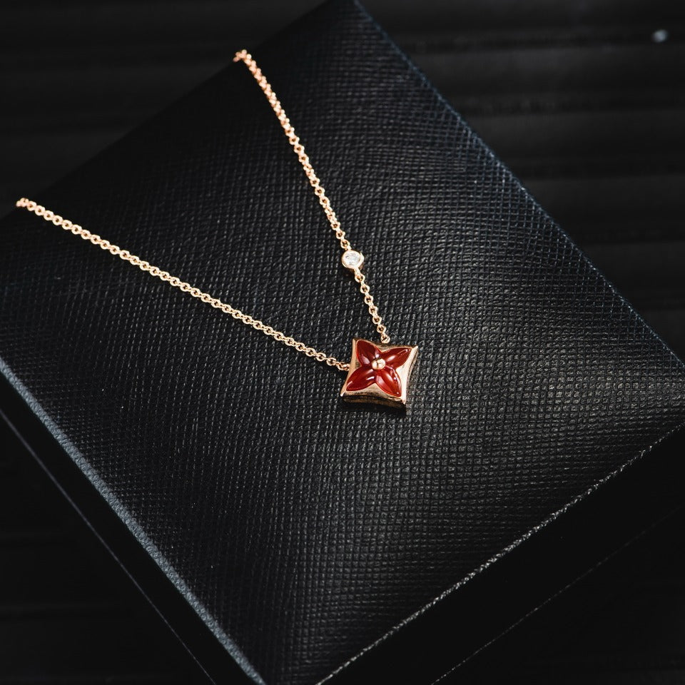 [✨Rose💎]✨Rose💎 NECKLACE PINK GOLD 1 DIAMOND