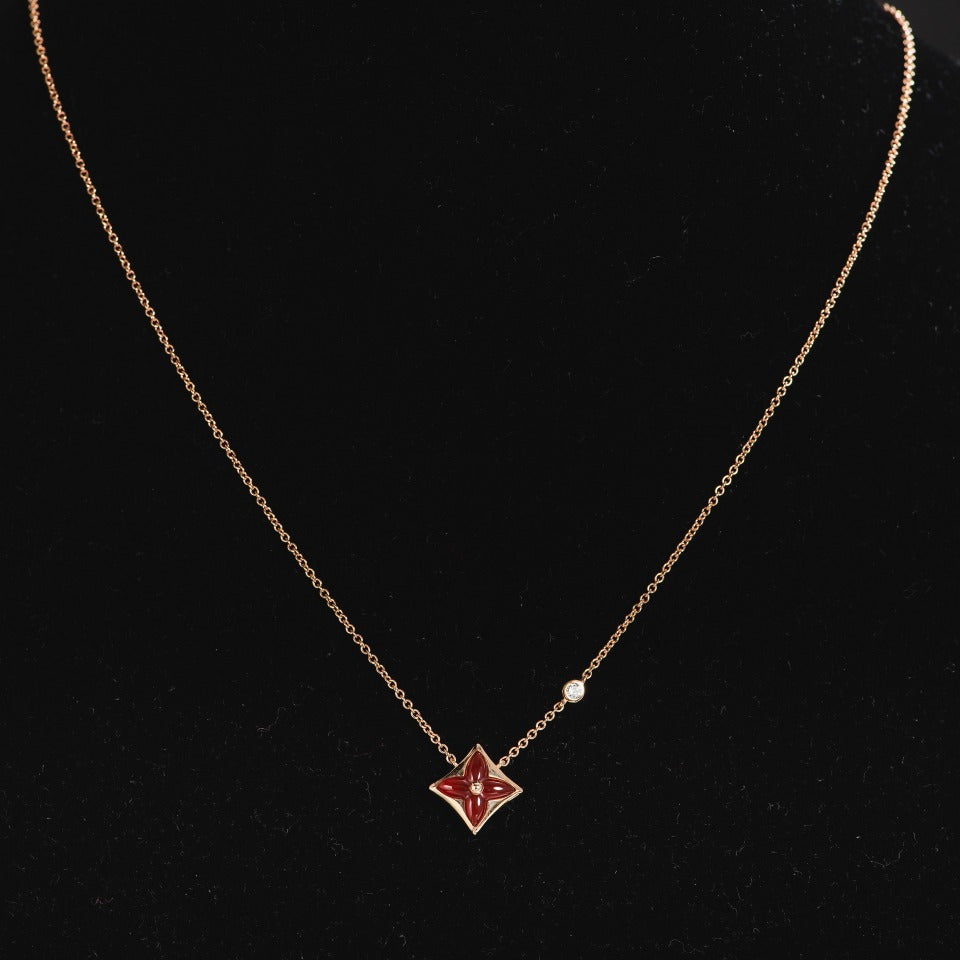 [✨Rose💎]✨Rose💎 NECKLACE PINK GOLD 1 DIAMOND