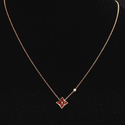 [✨Rose💎]✨Rose💎 NECKLACE PINK GOLD 1 DIAMOND