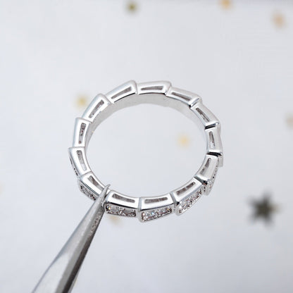 [✨Rose💎]SERPENTI RING SILVER DIAMOND PAVED 3MM