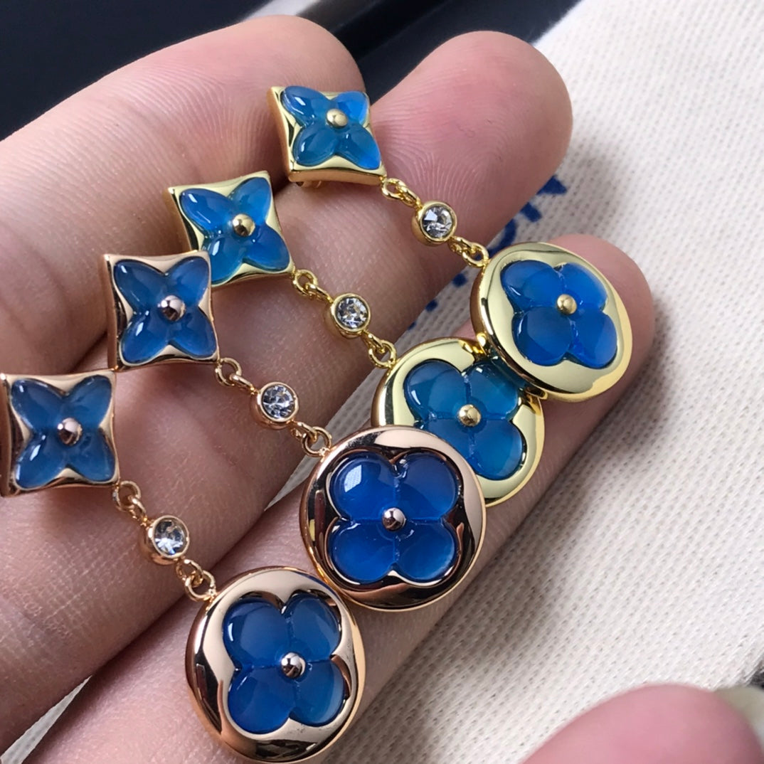 [✨Rose💎]✨Rose💎 AND SUN AGATE DIAMOND EARRINGS