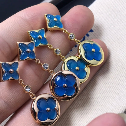 [✨Rose💎]✨Rose💎 AND SUN AGATE DIAMOND EARRINGS