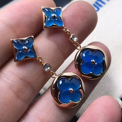 [✨Rose💎]✨Rose💎 AND SUN AGATE DIAMOND EARRINGS