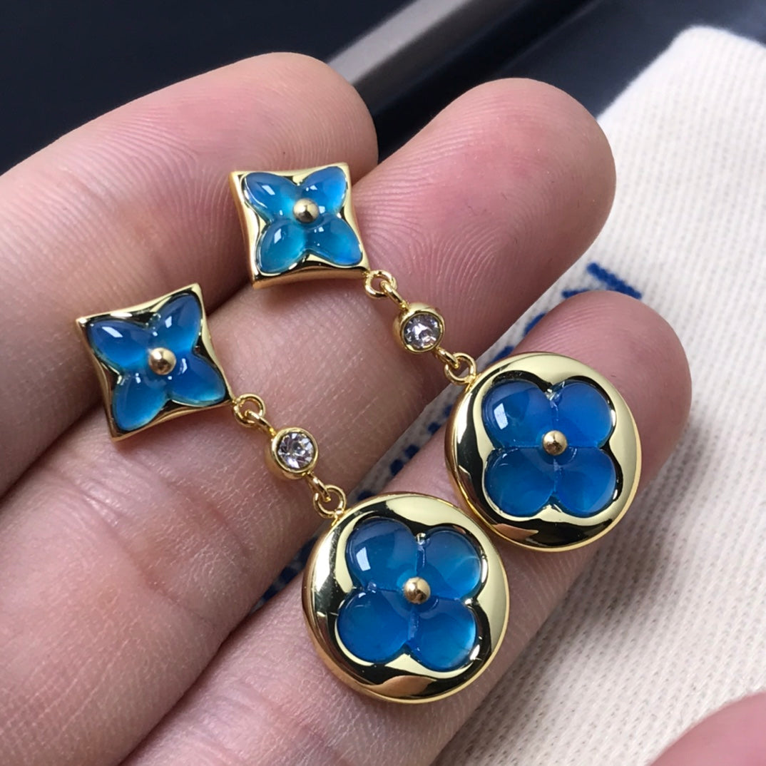 [✨Rose💎]✨Rose💎 AND SUN AGATE DIAMOND EARRINGS