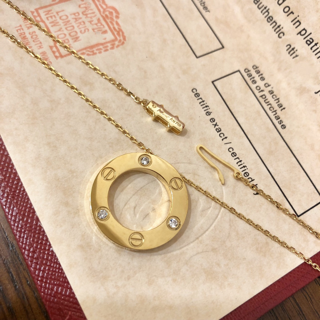 [✨Rose💎]LOVE NECKLACE 16MM 3 DIAMONDS