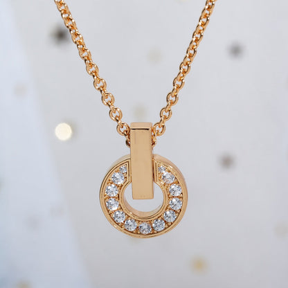 [✨Rose💎]GARI NECKLACE PINK GOLD DIAMOND