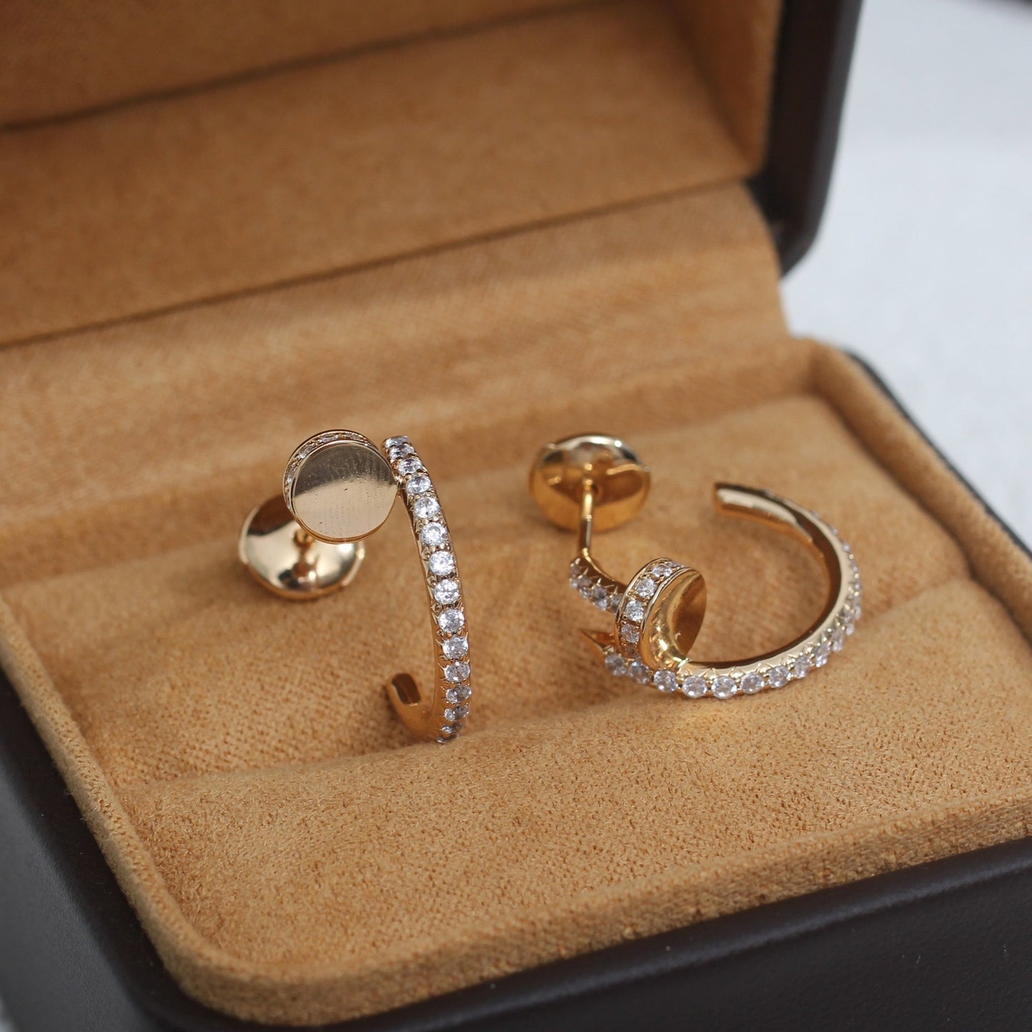 [✨Rose💎]JUSTE EARRINGS 12.75MM PINK GOLD DIAMOND