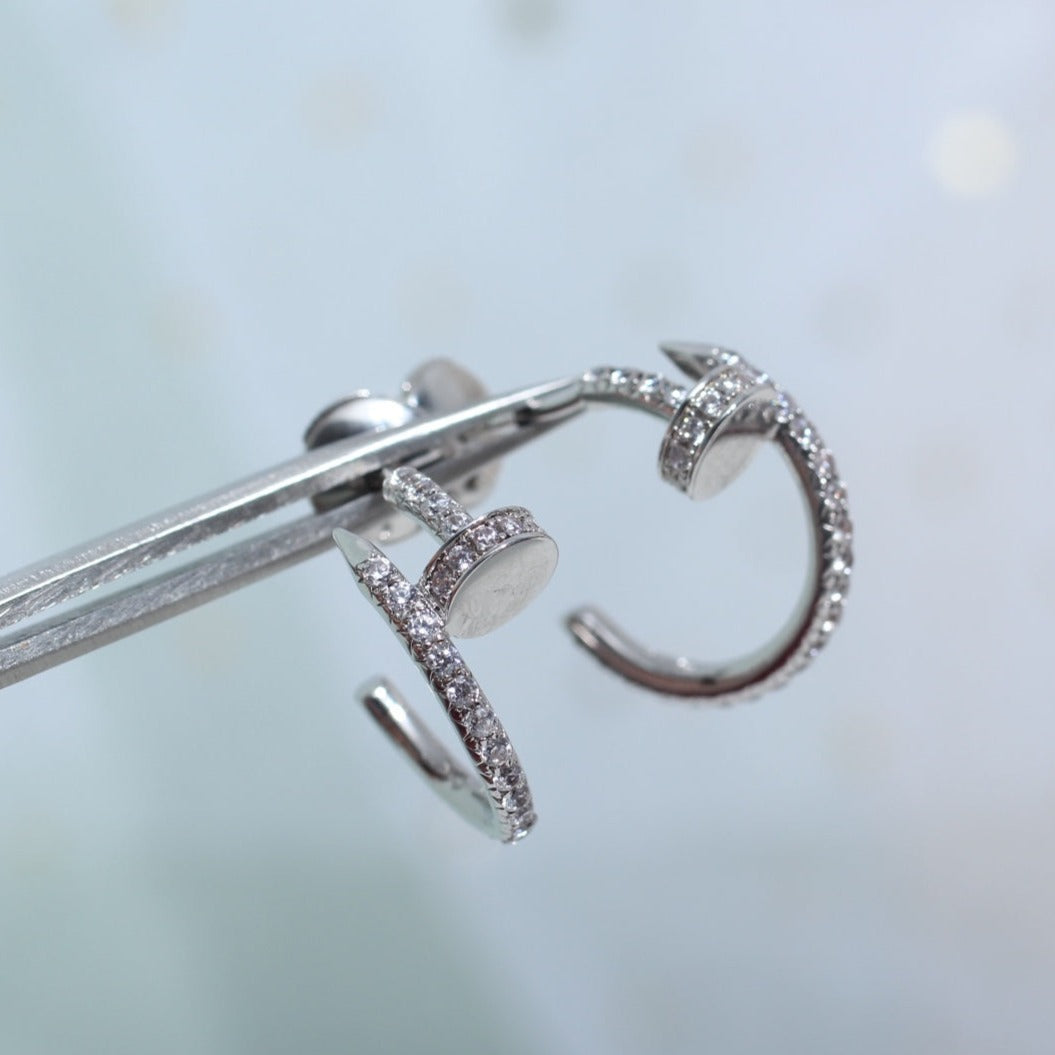 [✨Rose💎]JUSTE EARRINGS 12.75MM SILVER DIAMOND