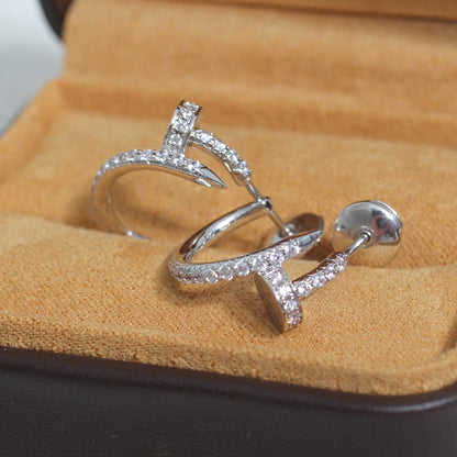 [✨Rose💎]JUSTE EARRINGS 12.75MM SILVER DIAMOND
