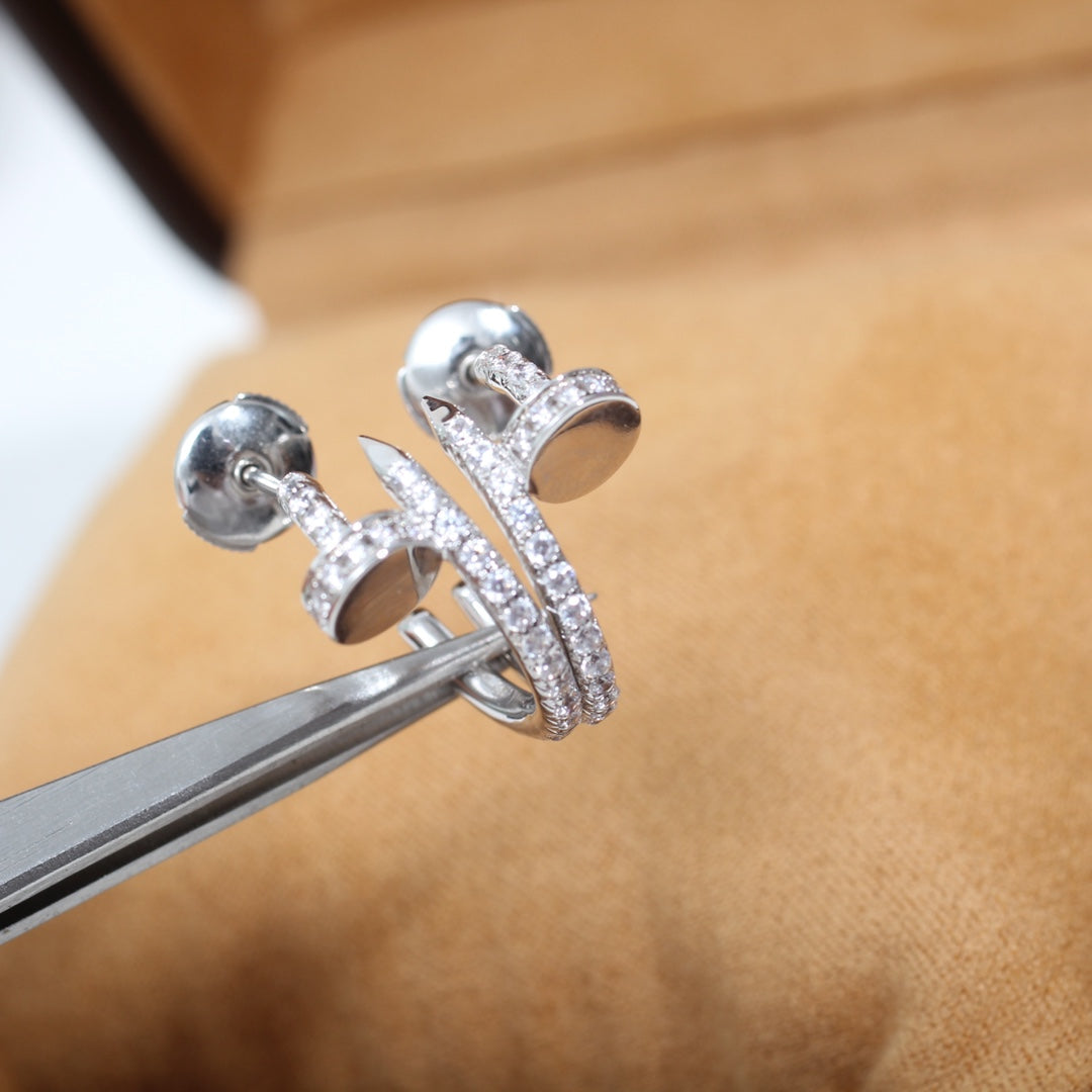 [✨Rose💎]JUSTE EARRINGS 12.75MM SILVER DIAMOND