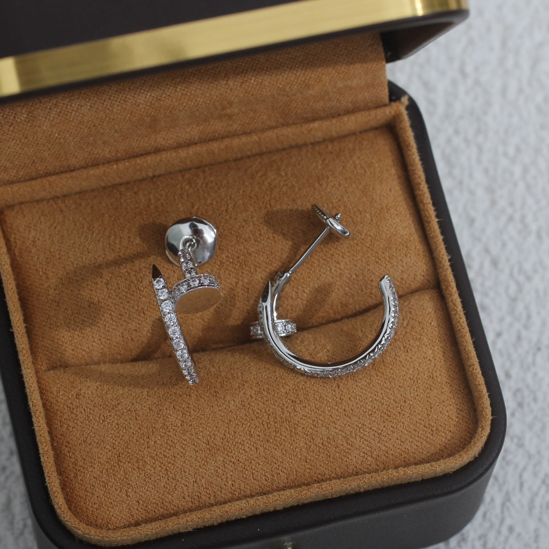 [✨Rose💎]JUSTE EARRINGS 12.75MM SILVER DIAMOND