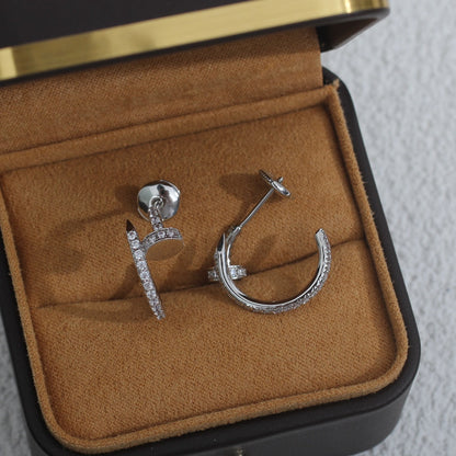 [✨Rose💎]JUSTE EARRINGS 12.75MM SILVER DIAMOND