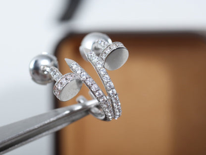 [✨Rose💎]JUSTE EARRINGS 12.75MM SILVER DIAMOND