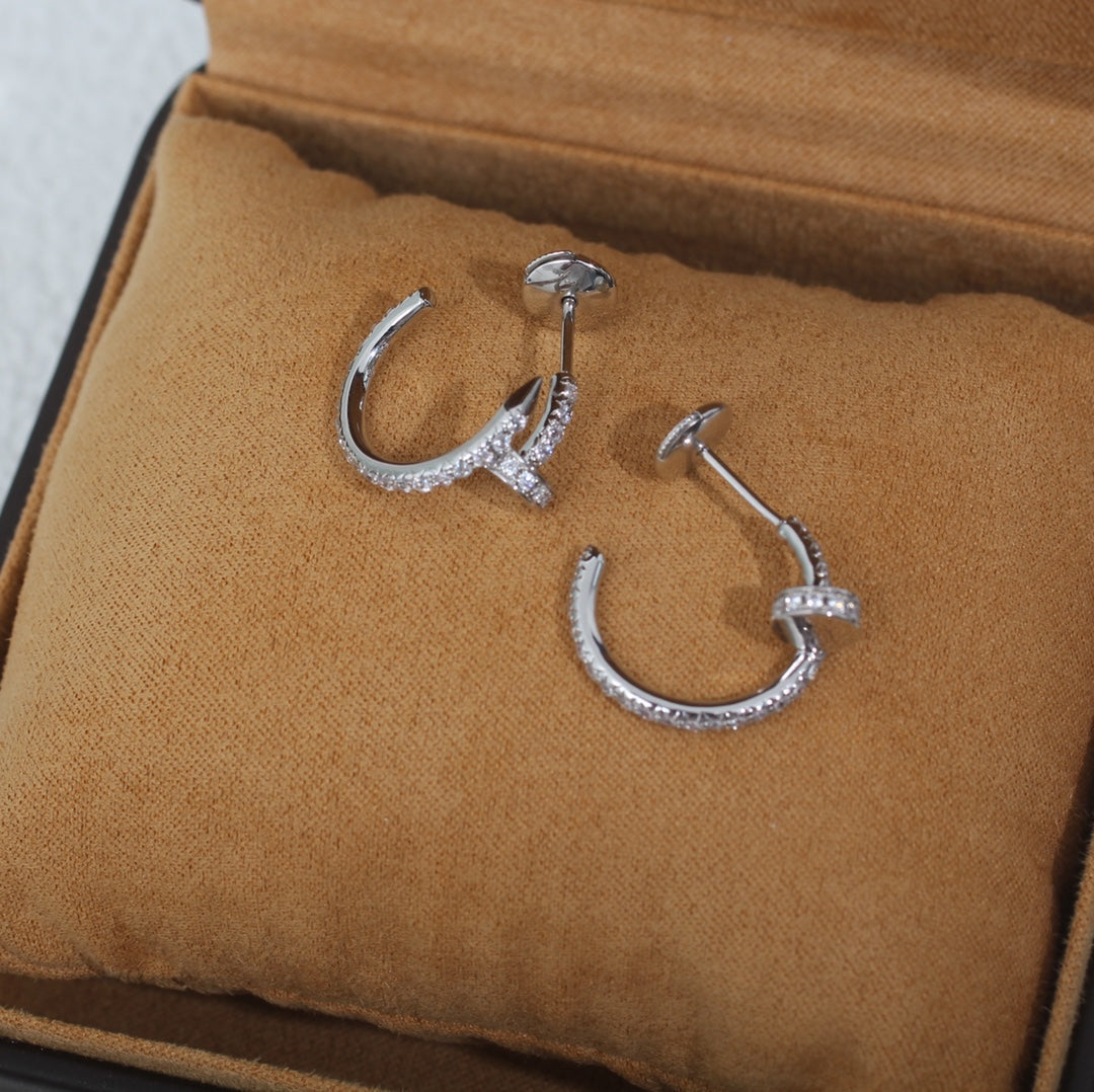 [✨Rose💎]JUSTE EARRINGS 12.75MM SILVER DIAMOND