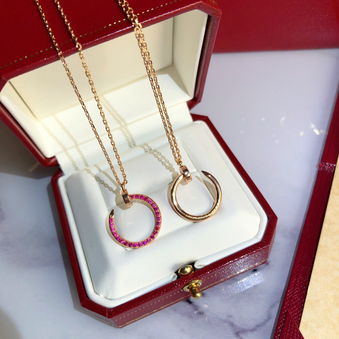 [✨Rose💎]JUSTE NECKLACE GOLD RED DIAMONDS