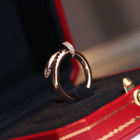 [✨Rose💎]JUSTE RING 2.65MM PINK GOLD DIAMOND