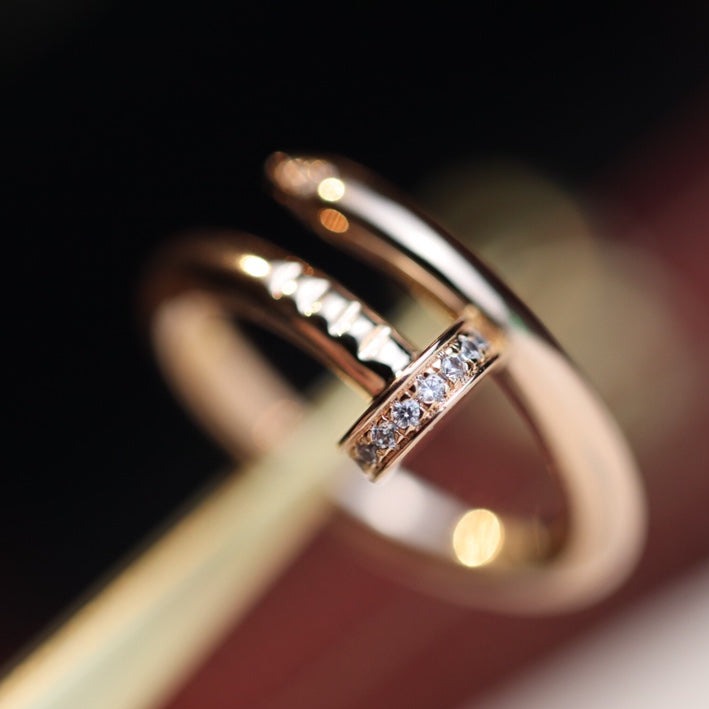 [✨Rose💎]JUSTE RING 2.65MM PINK GOLD DIAMOND