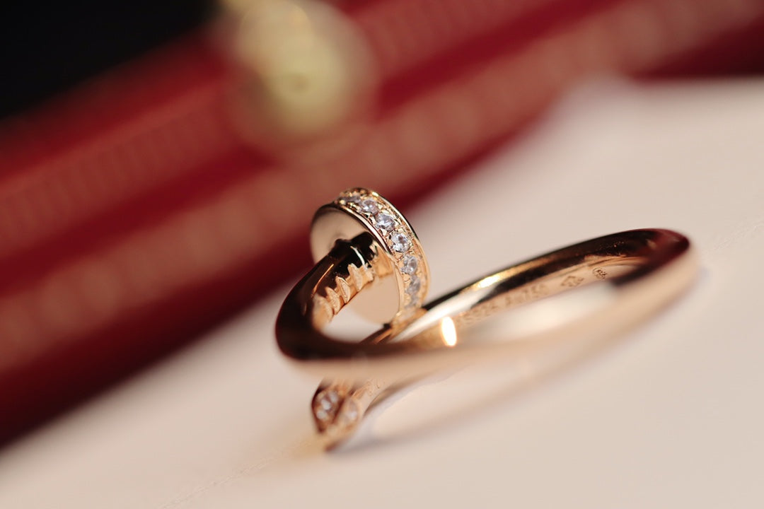 [✨Rose💎]JUSTE RING 2.65MM PINK GOLD DIAMOND