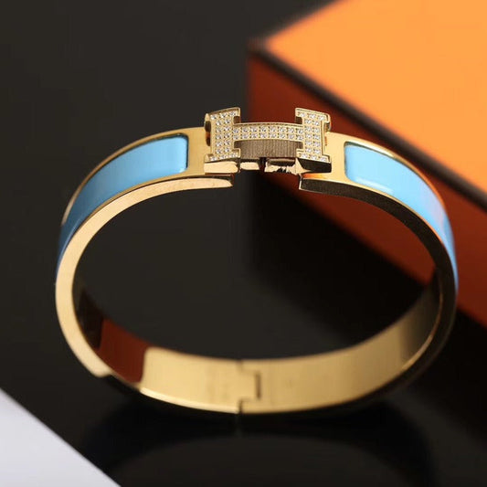 [✨Rose💎]H CLOUD BLUE BRACELET GOLD DIAMOND