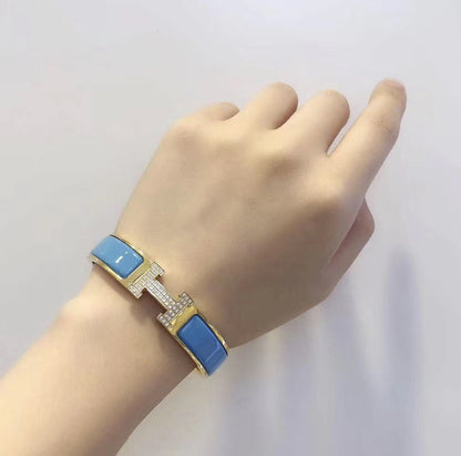 [✨Rose💎]H CLOUD BLUE BRACELET GOLD DIAMOND