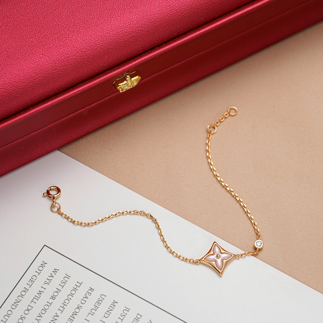[✨Rose💎]✨Rose💎 1 DIAMOND PINK GOLD BRACELET