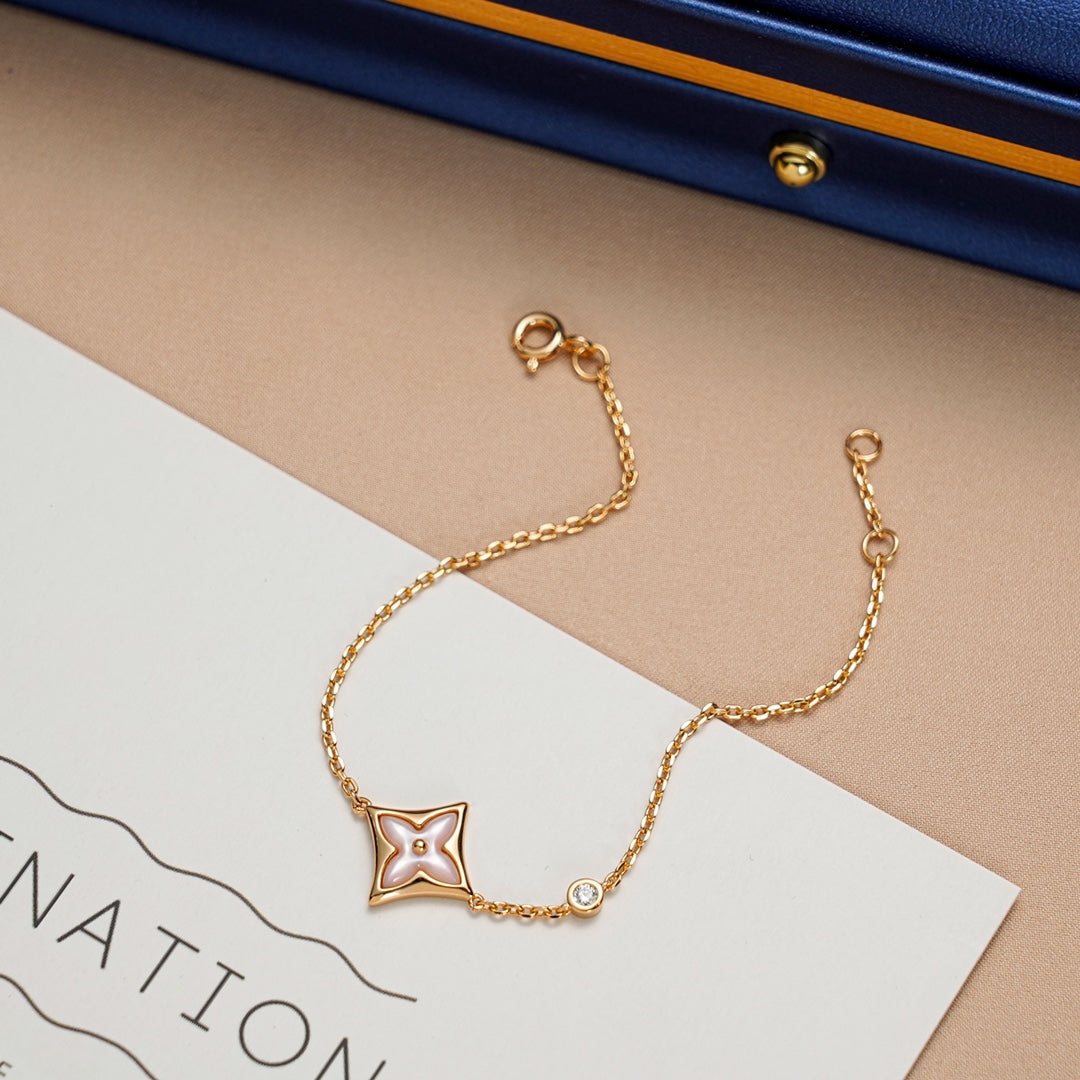 [✨Rose💎]✨Rose💎 1 DIAMOND PINK GOLD BRACELET