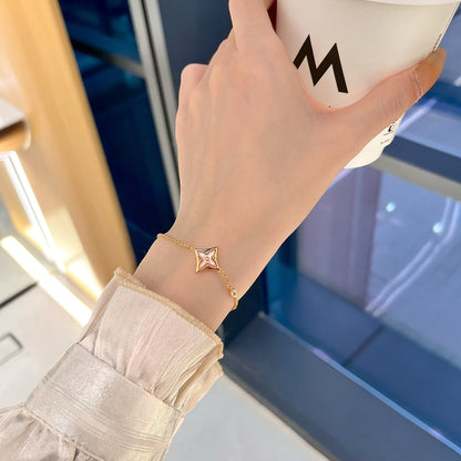 [✨Rose💎]✨Rose💎 1 DIAMOND PINK GOLD BRACELET