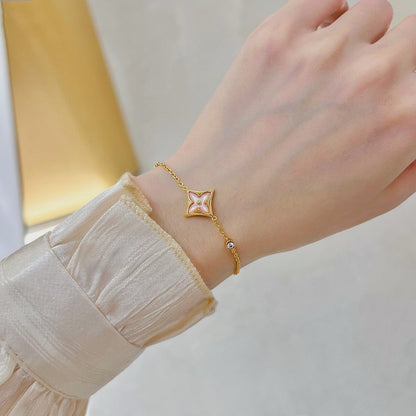 [✨Rose💎]✨Rose💎 1 DIAMOND PINK GOLD BRACELET