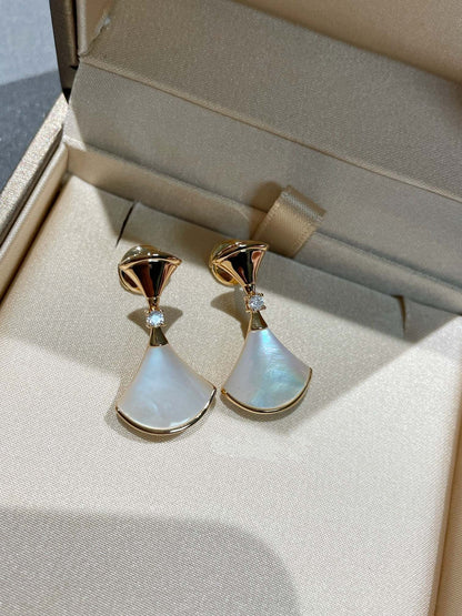 [✨Rose💎]DREAM MOP 1 DIAMOND EARRINGS