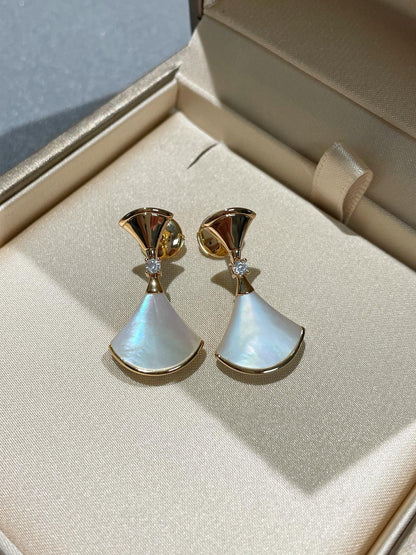 [✨Rose💎]DREAM MOP 1 DIAMOND EARRINGS