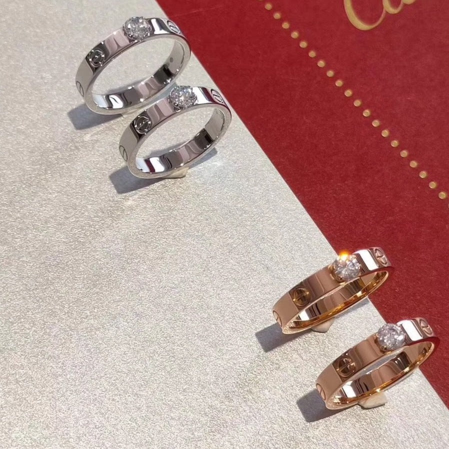 [✨Rose💎]LOVE RING 3.6MM 1 BIG DIAMOND