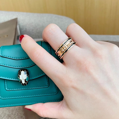 [✨Rose💎]ZERO 1 PINK GOLD BLACK CERAMIC RING
