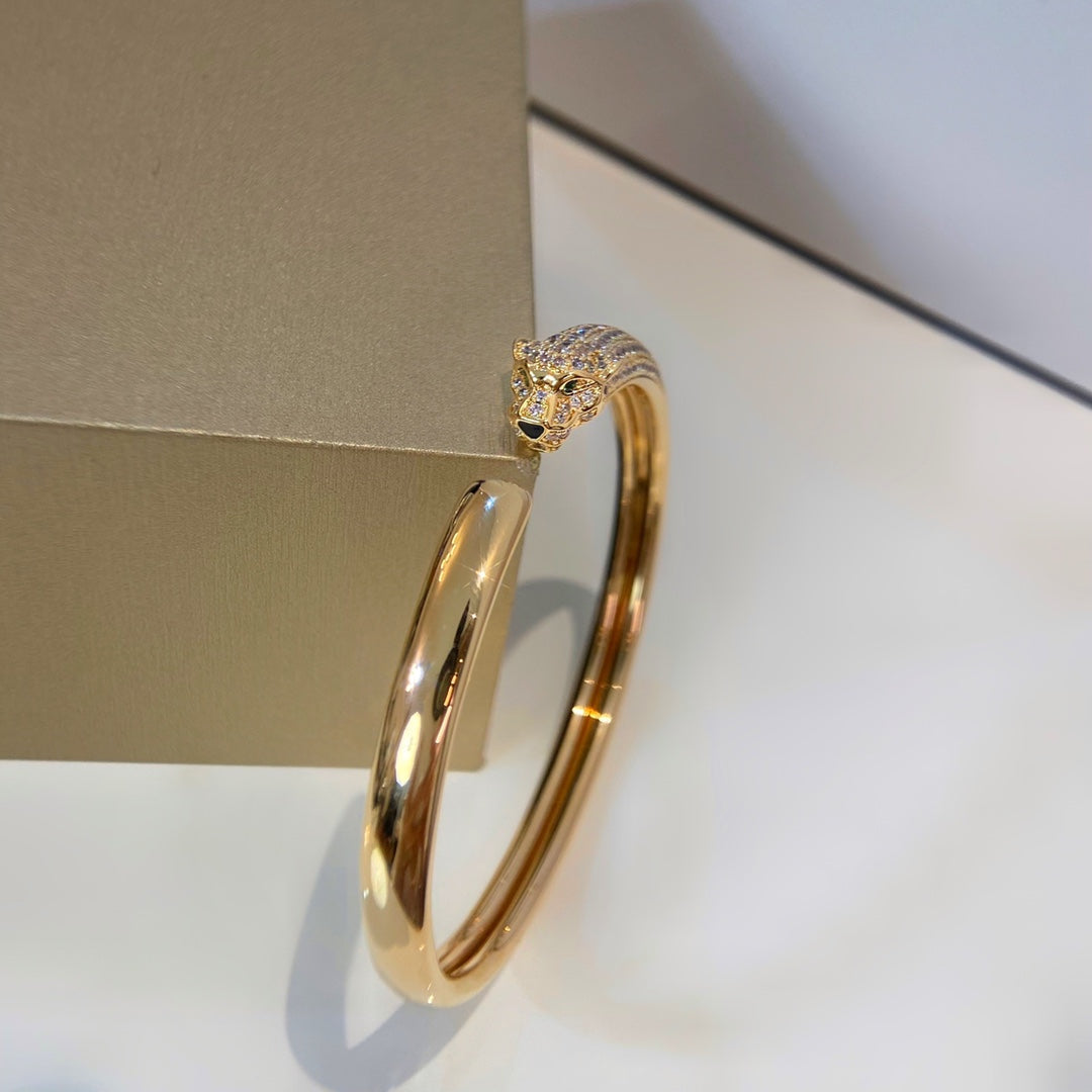 [✨Rose💎]PANTHERE GOLD DIAMOND OPEN BRACELET